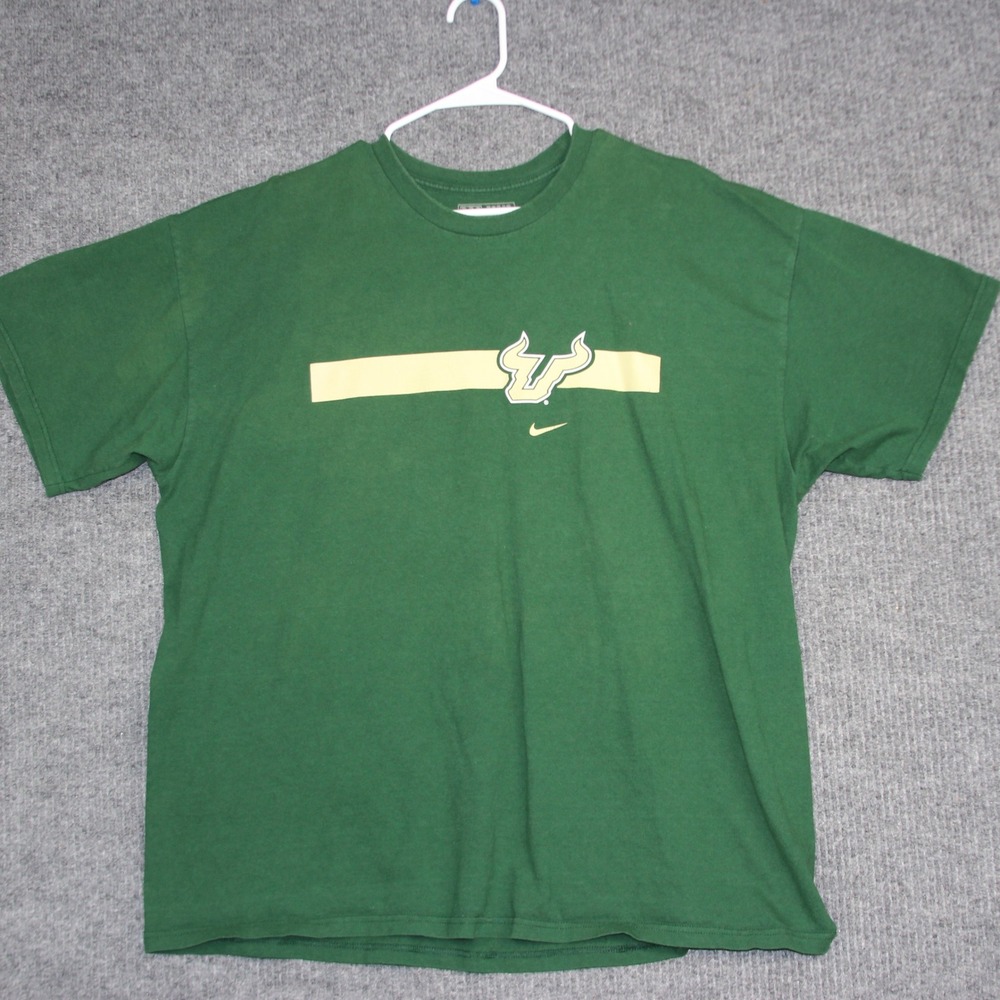 Nike Team USF Bulls T Shirt Mens XXL Green Short Sleeve Graphic Tee